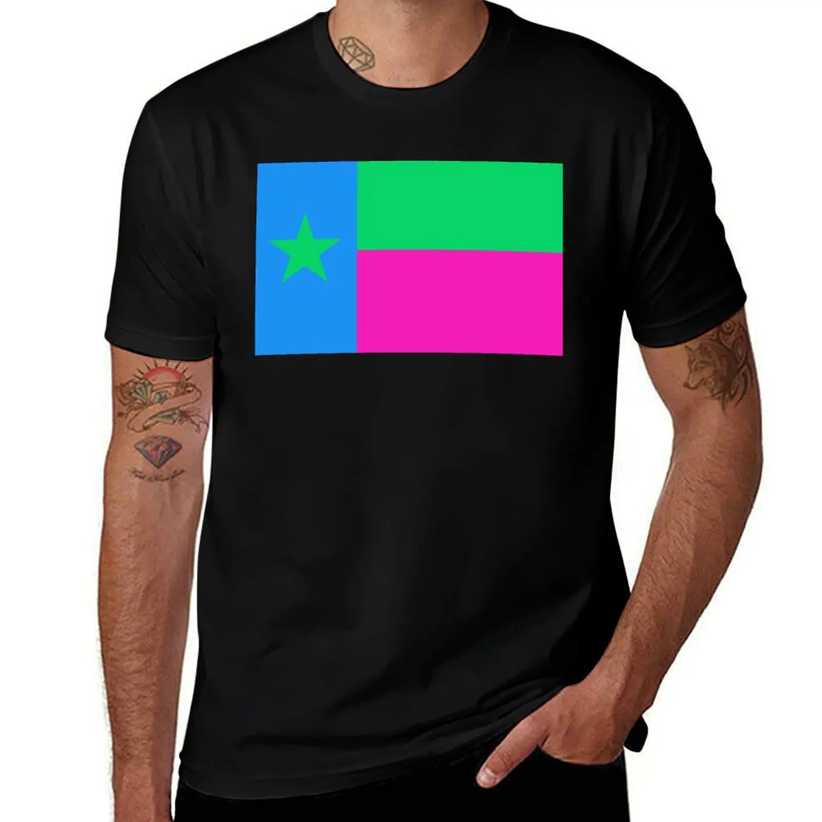 Texas State Polysexual Pride Flag T-Shirt man t shirt designer T-Shirt