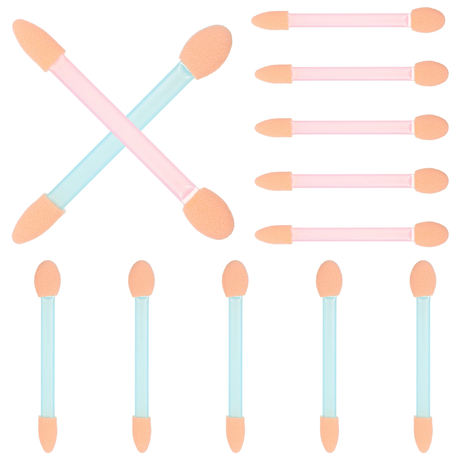 Ensemble de bâtons de fard à paupières jetables, 24 pièces, applicateurs d'éponge à double extrémité pour le mélange de maquillage, ombrage des paupières, brosse pour femmes et filles