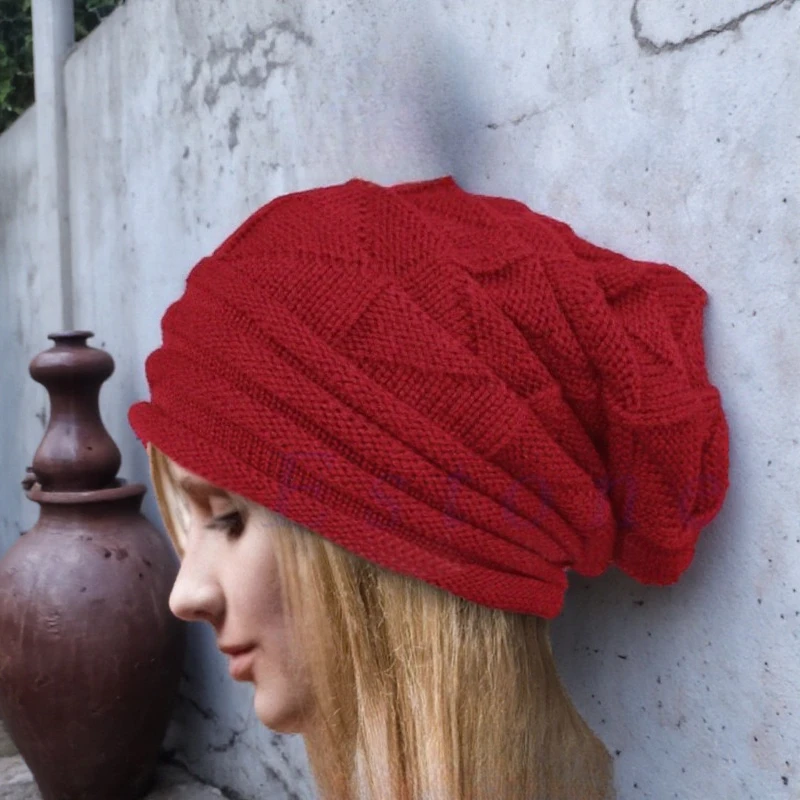 

Women Winter Knitted Beanie Hat Warm Wool Casual Solid Cap Fashionable Winter Headwear for Cosplay Anime