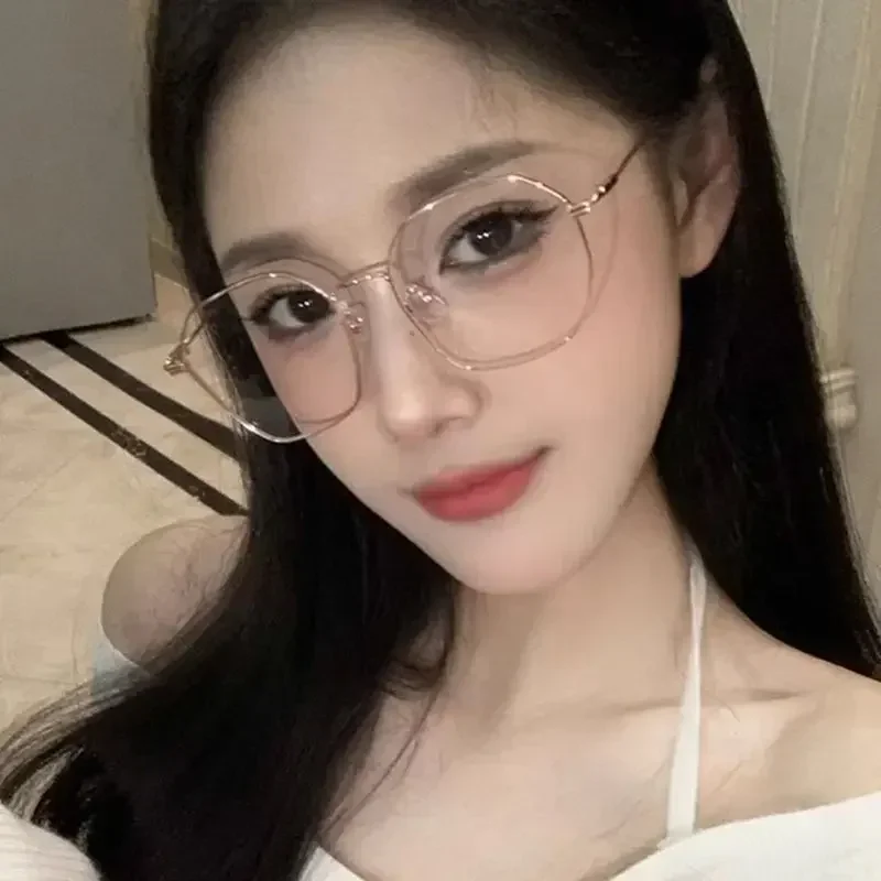 New Trendy Finished Blue Light Blocking Myopia Glasses Fashion Round Frame Prescription Near Sight Diopter Minus Eyewear-1.0-1.5