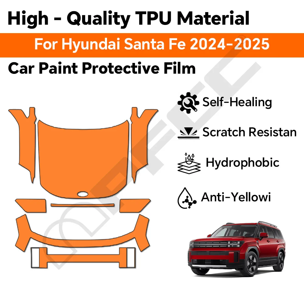 

9MILFor Hyundai Santa FE 2024 2025 Paint Protection Film Clear Bra Pre-cut PPF Car Body Anti-Scratch Resistant Self-adhesive Kit