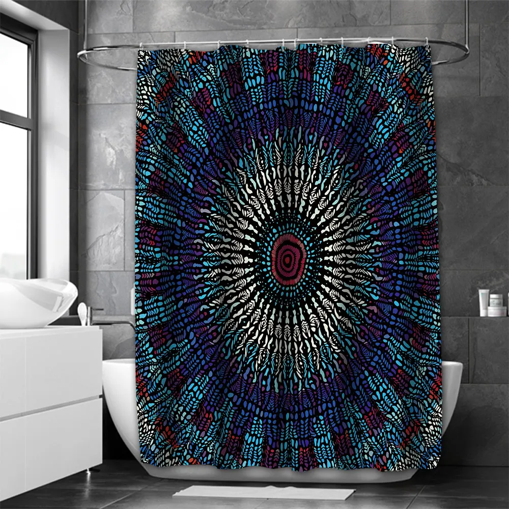 

Mandala Bathing Curtain Bathroom Nordic green leaf Shower Curtain Waterproof With 12 Hooks Home Deco Free Ship