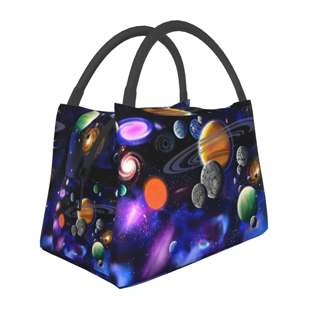 Solar System Space Planets Universe Lunch Bags Insulated Bento Box Lunch Tote Picnic Bags Thermal Bag for Woman Student Work