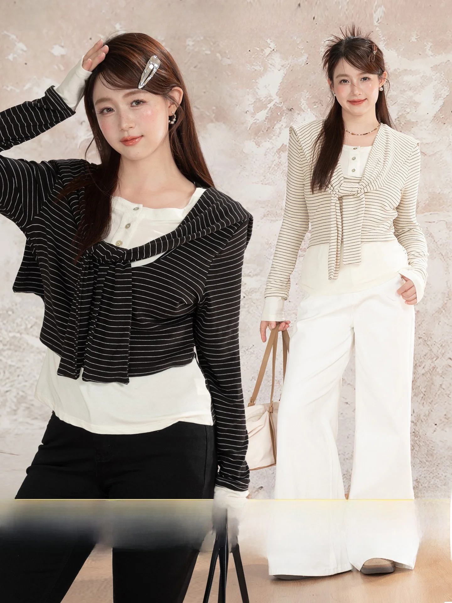 

Heynew женская полосатая футболка больших размеров с длинным светом и квадратным воротником, искусственный двухсекционный топ для похудения на осень