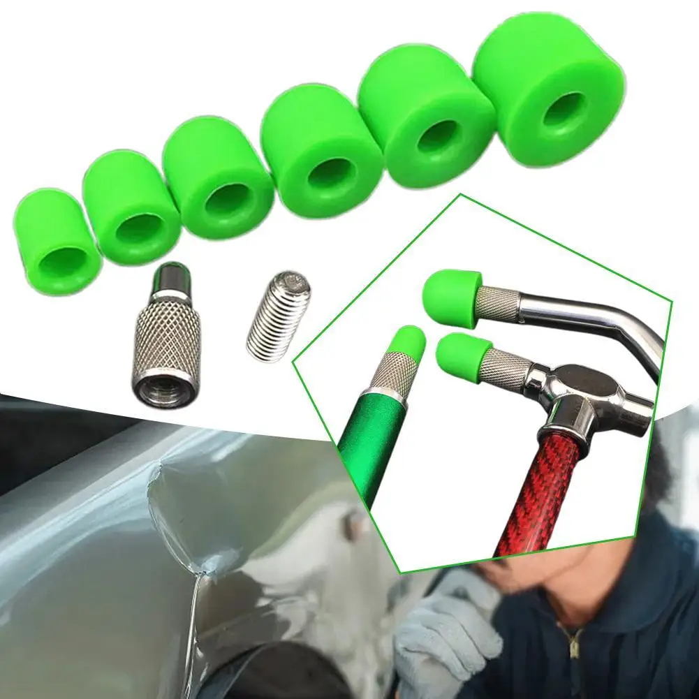 DIY Paintless Dent Repair Kit M8 Interface Head Replacement 6 Heads Tips Dent Removal Tools Hook Top Hammer Flattening Pen Head