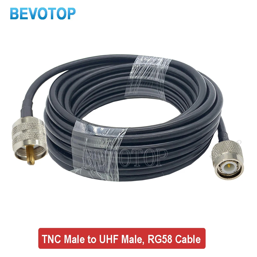 PL259 UHF Male to TNC Male Plug RG58 Pigtail Cable Radio Antenna RF Extension Cable Jumper for CB Radio Ham Radio FM Transmitter