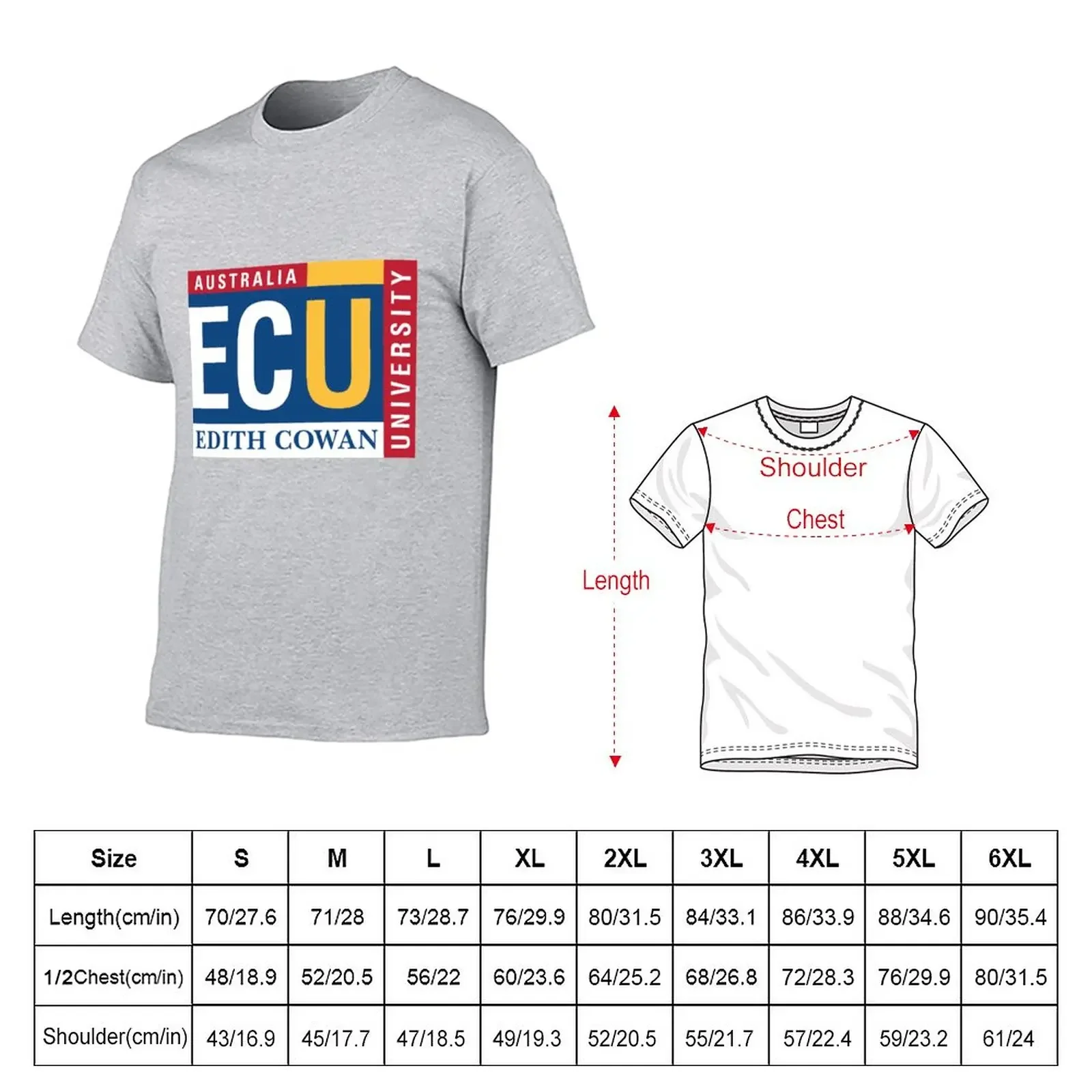 Edith Cowan T-Shirt cute tops plain Men's clothing