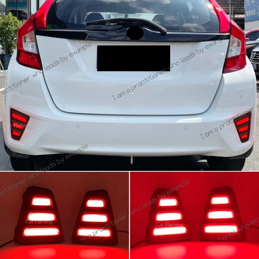 

2Pcs Car LED Rear Fog Lamp Brake Light Turn Signal Light Reverse Lamp For Honda Jazz FIT 2014 2015 2016 2017