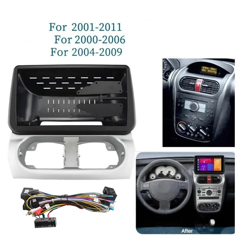 

A64P-9INCH Car Frame Fascia Adapter Canbus Box Decoder Android Radio Dash Fitting Panel Kit For Opel Combo Corsa Tigra