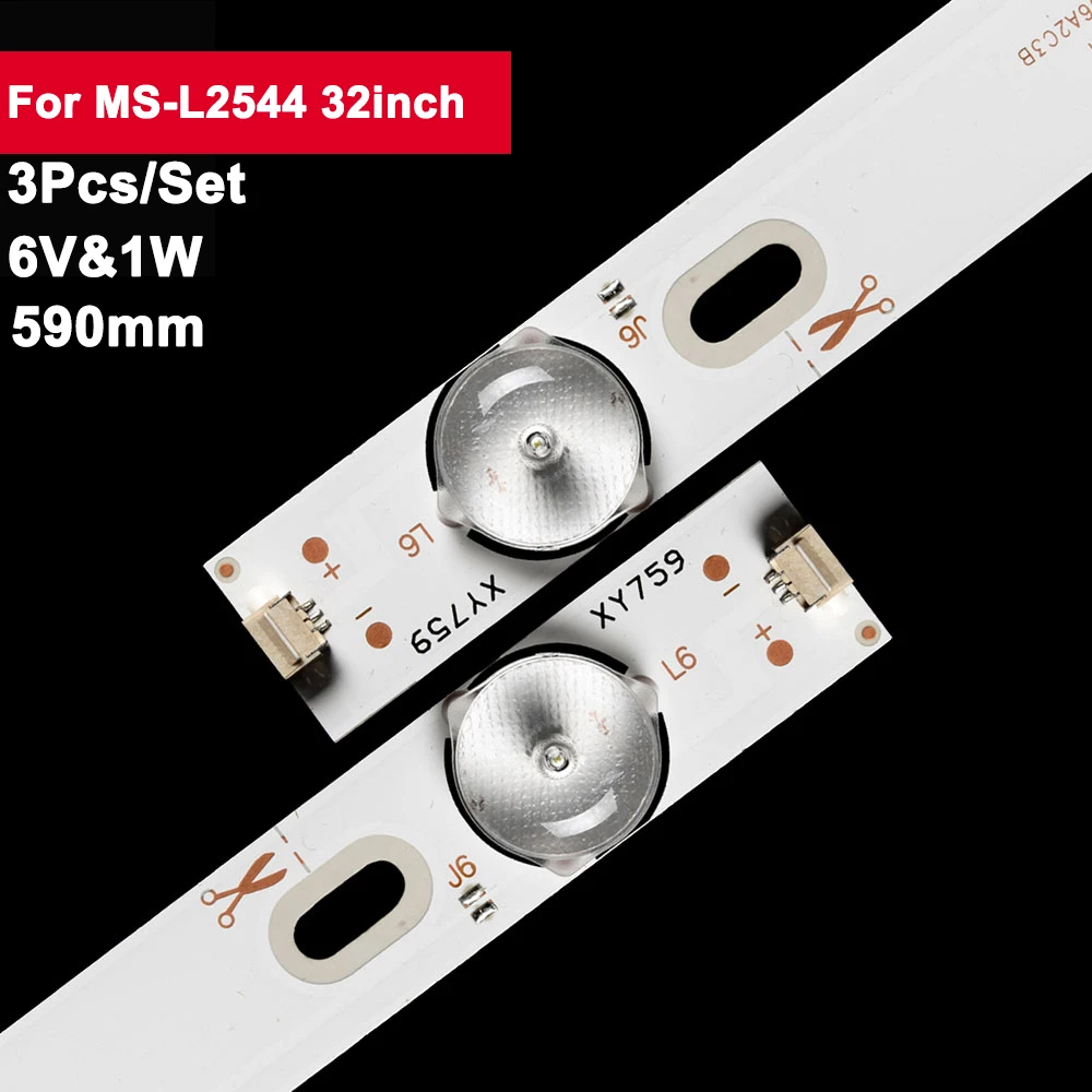 

6V 590mm Tv Led Backlight Strip for MS-L2544 32inch MS-L2544 V2/PT320AN10-1-XC-2 3Pcs/Set Led Tv Parts Bar E3258WF 3201PH