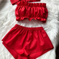 New Lace Pijama Dot Print Women's Pajama Sets V-Neck Stretch Satin Sexy Lingerie Sleepwear Pajamas Home Wear Nightwear Clothing