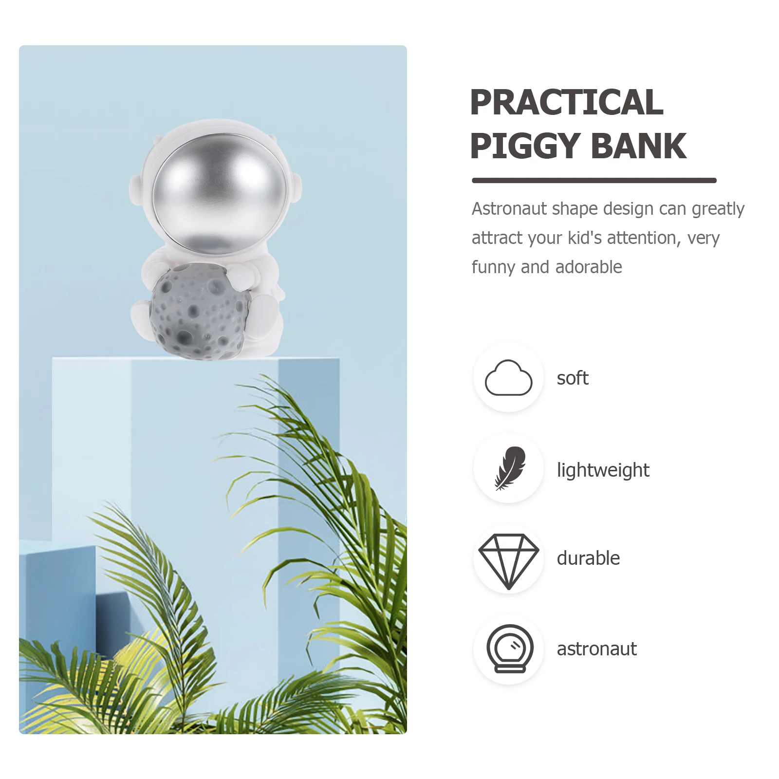 Astronaut Shape Piggy Bank Large Capacity Premium Material Cute Saving Bank For Kids Decorative Desktop Ornament Household