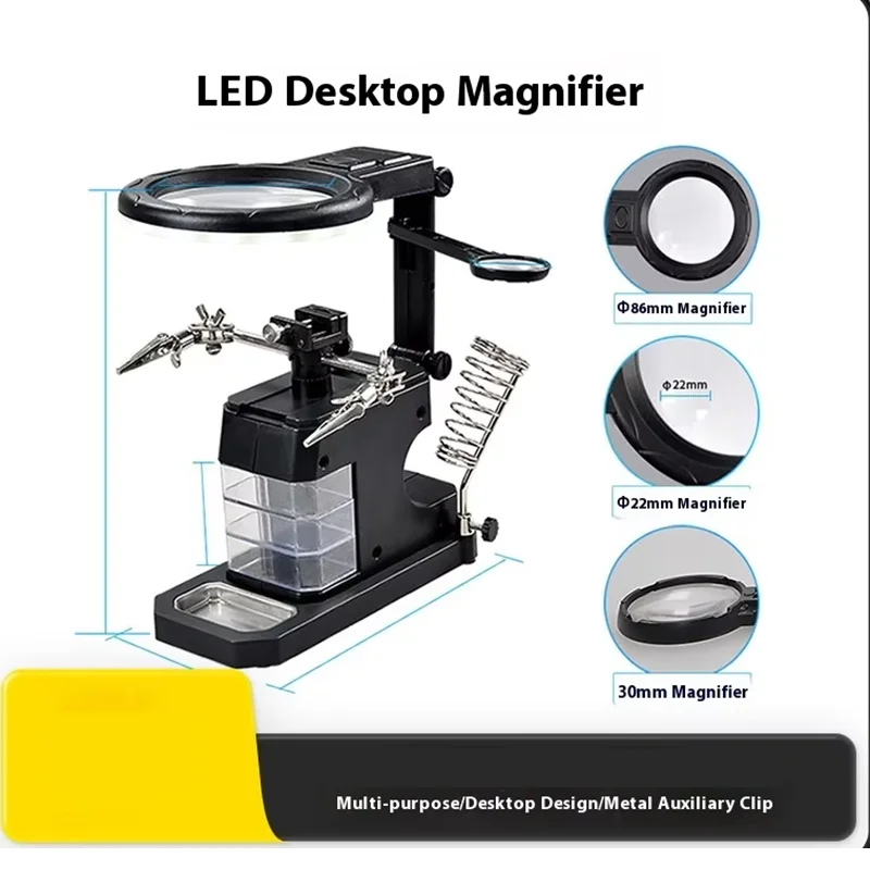 

TE-803 светодиодная настольная лупа печатная плата вспомогательное приспособление ремонт печатной платы мобильного телефона сварочное увеличительное стекло