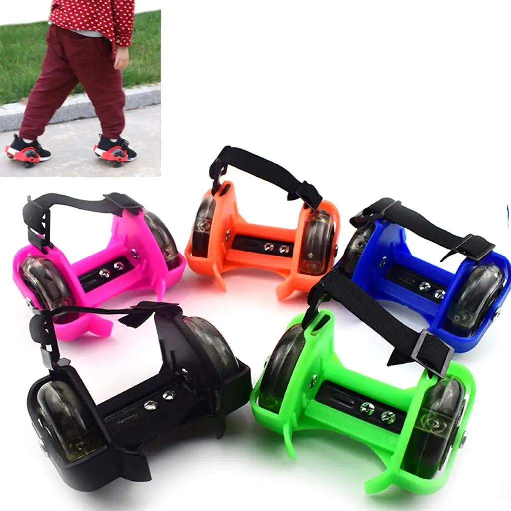 Flashy Rollers Light up Wheel Heel Skates Roller Adjustable Strap Flashing