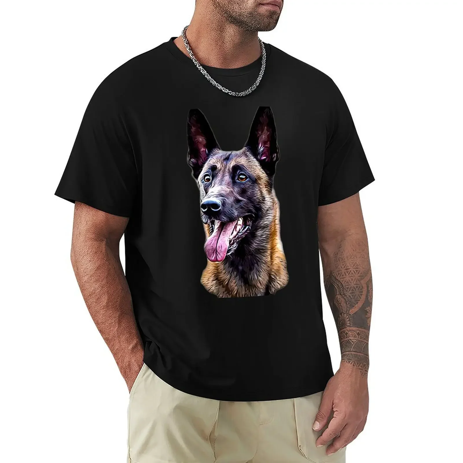 Belgian malinois Shepherd T-Shirt plus size clothes vintage T-shirts for men cotton