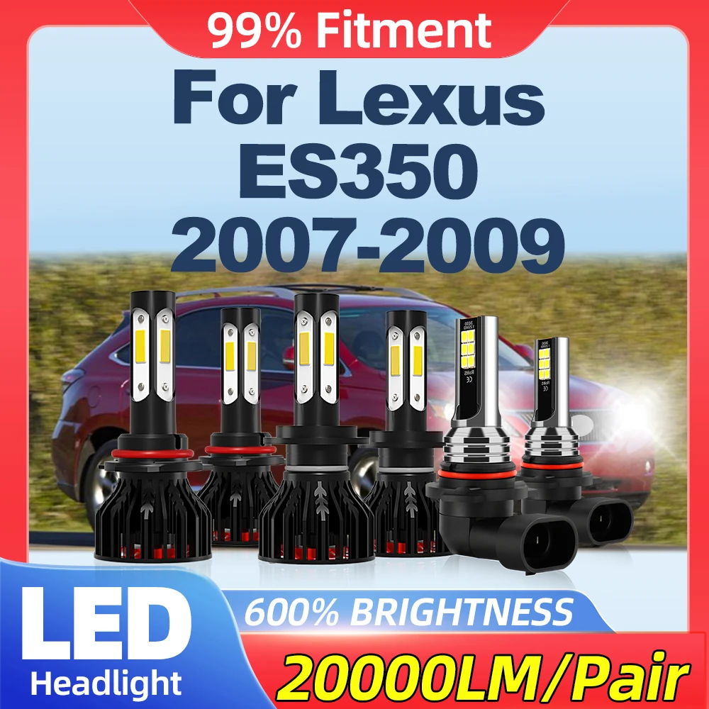 

60000LM Car LED Headlight Bulbs 360W High Low Beam Auto Lamps 6000K White Fog Lights 12V 24V For Lexus ES350 2007 2008 2009