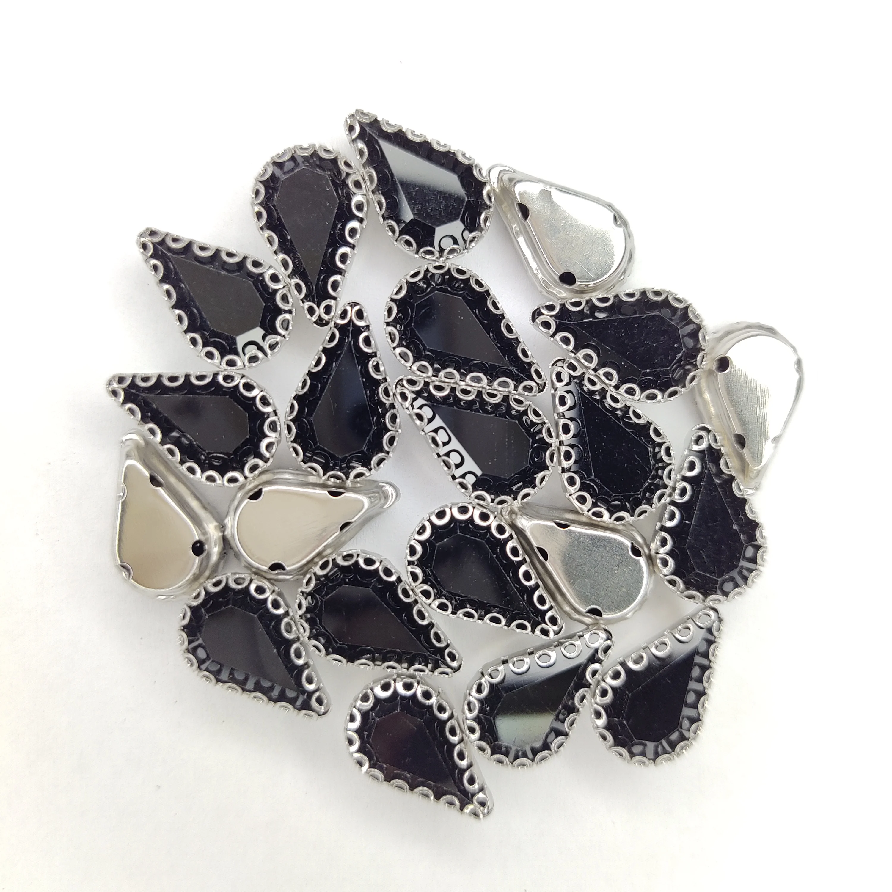 

Teardrop 8*13mm Sew On Rhinestones With Hollow Claw Crystal Pear Sew On Claw Rhinestones For Wedding Dress