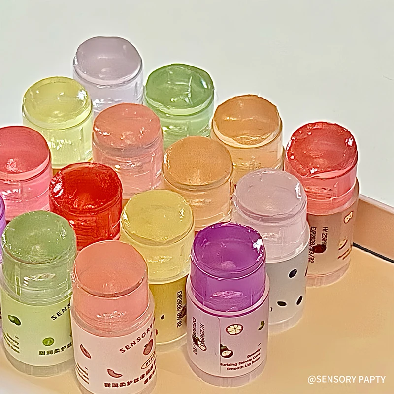 Sensory Party Fruit-Flavored Lip Balm |   Fragrance 8 Types of Natural Ingredients Soft Moisturizing Lip Lines Anti-Cracking Mini Package Portable Autumn and Winter Essential view 2