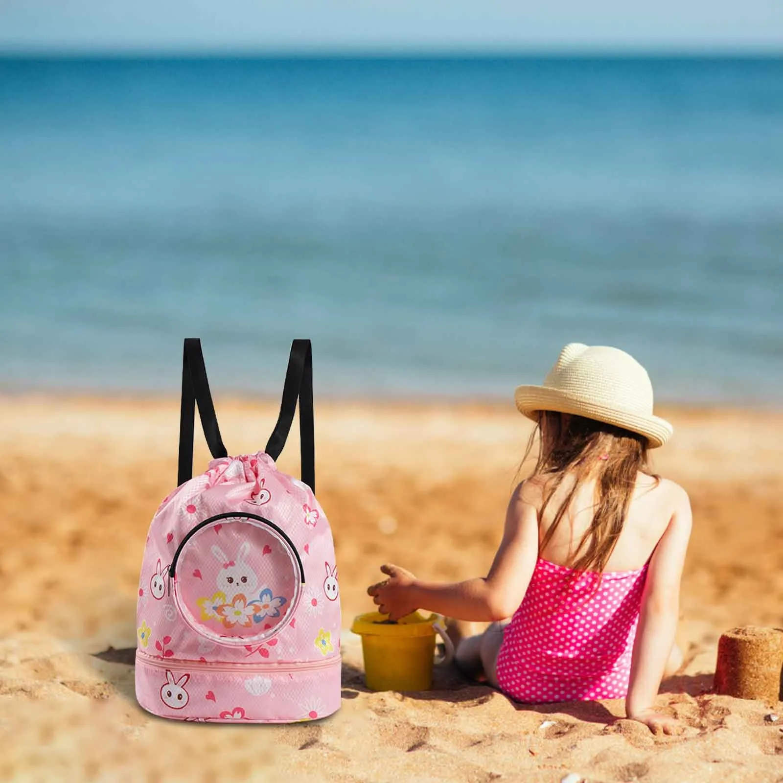Lightweight Waterproof Backpack, Dry Separation Swimming Bag , Cartoon Storage Bag, Sports Portable Cute Swimming Bag