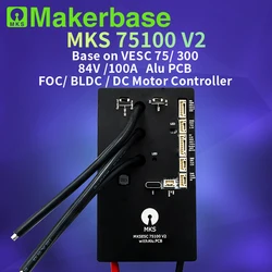 Makerbase VESC 75100 V2 84 V 100A Met Alu PCB Gebaseerd op VESC Voor Elektrische Skateboard/Scooter/Ebike Snelheidsregelaar