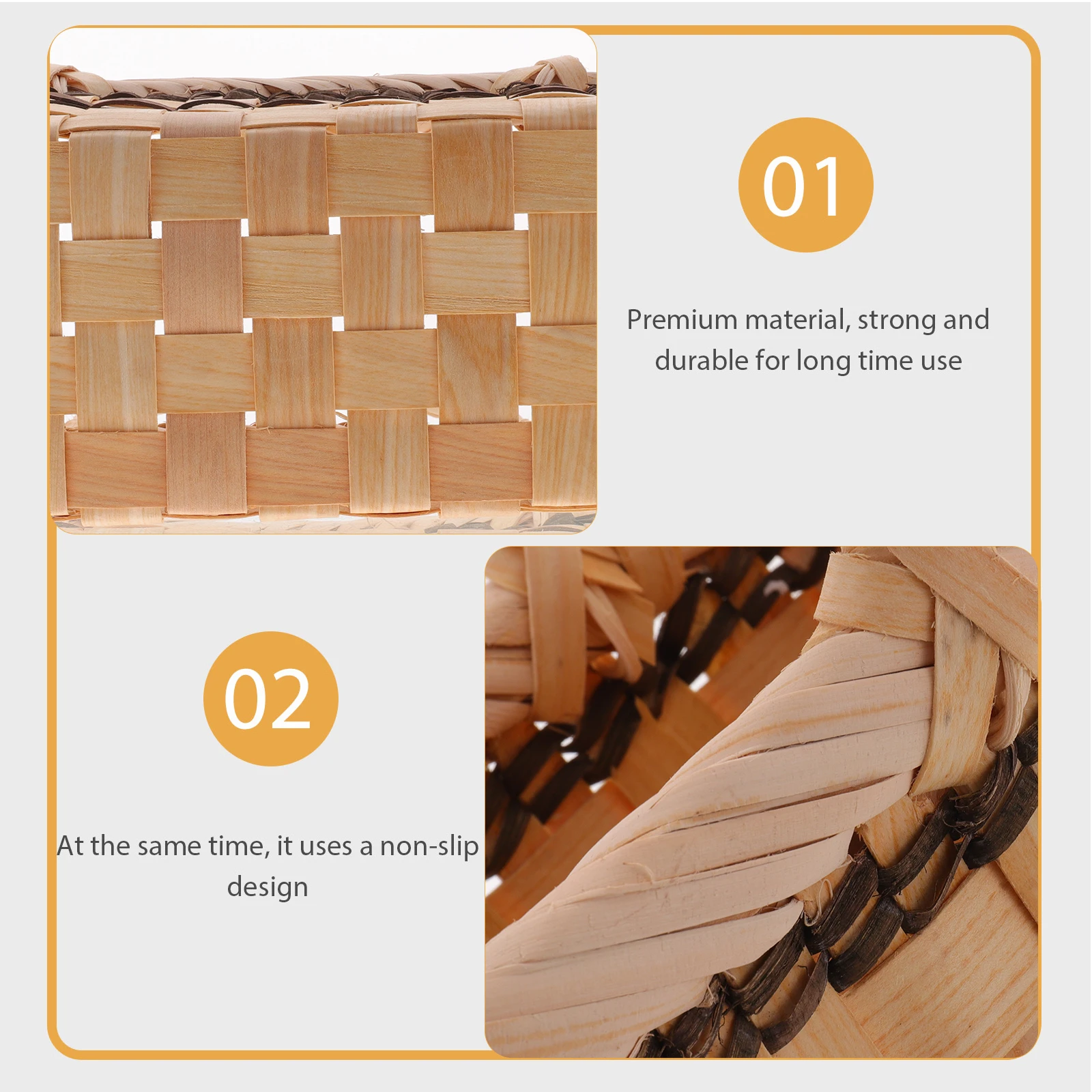 

Portable Rattan Picnic Basket Handwoven Storage Basket Rustic Handheld Fruit Bread Snacks Organizer Fruit Woven Holder