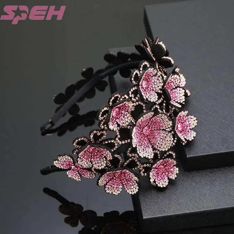 Rhinestone Hair Band Korea wash face toothed head band hair clip press Hair Flower Clip hairpin adult headdress