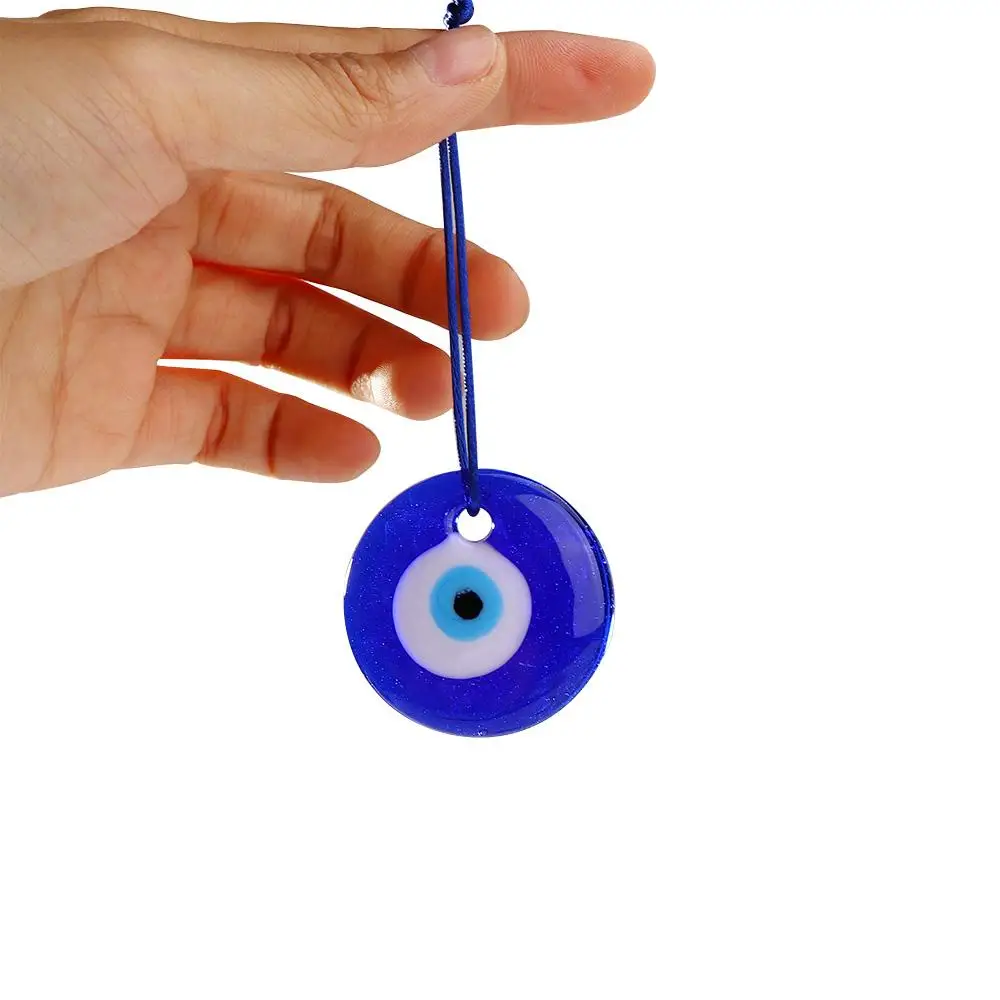 1PC Blue Lampwork Glass Turkish Evil Eye Charm Pendant Car Home Amulet Kabbalah