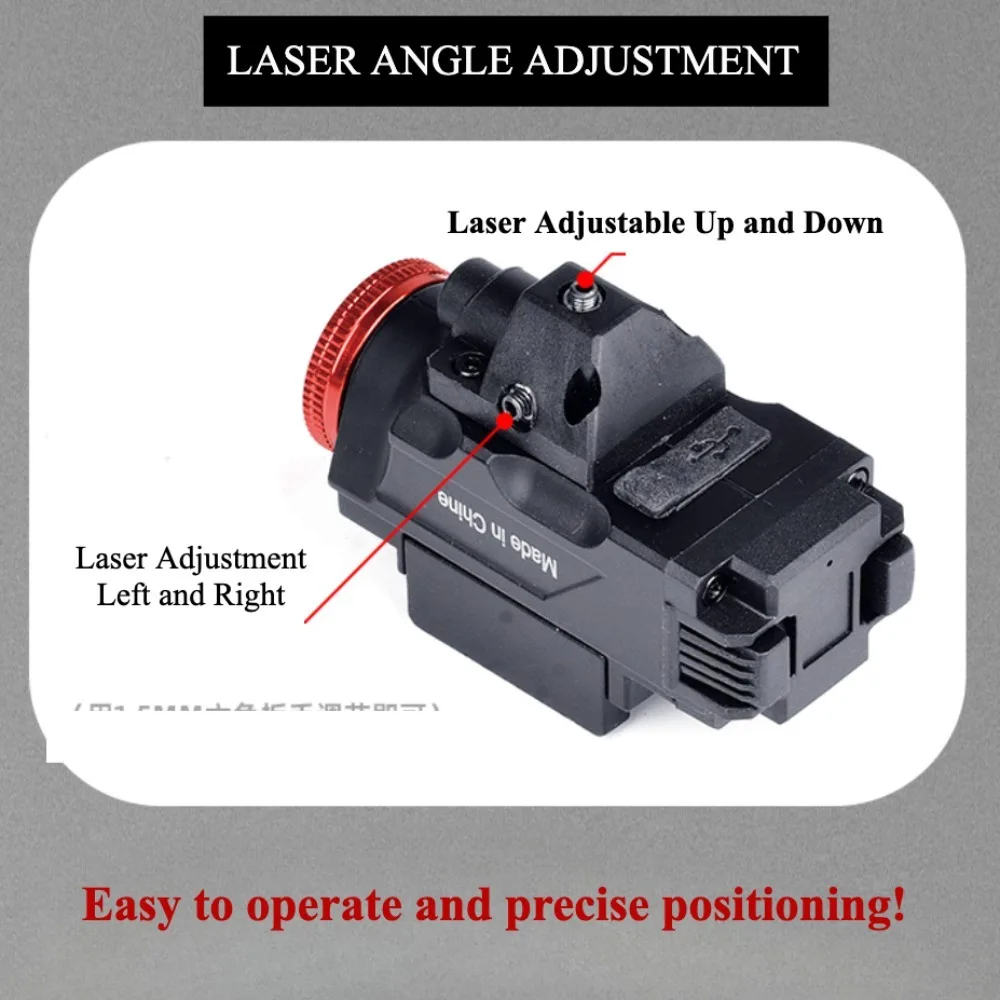 التكتيكية قابلة للشحن مسدس ضوء 800 التجويف مصباح ليد جيب كومبو أحمر أخضر نقطة سلاح بندقية ضوء إحترافي صالح 20 مللي متر السكك الحديدية