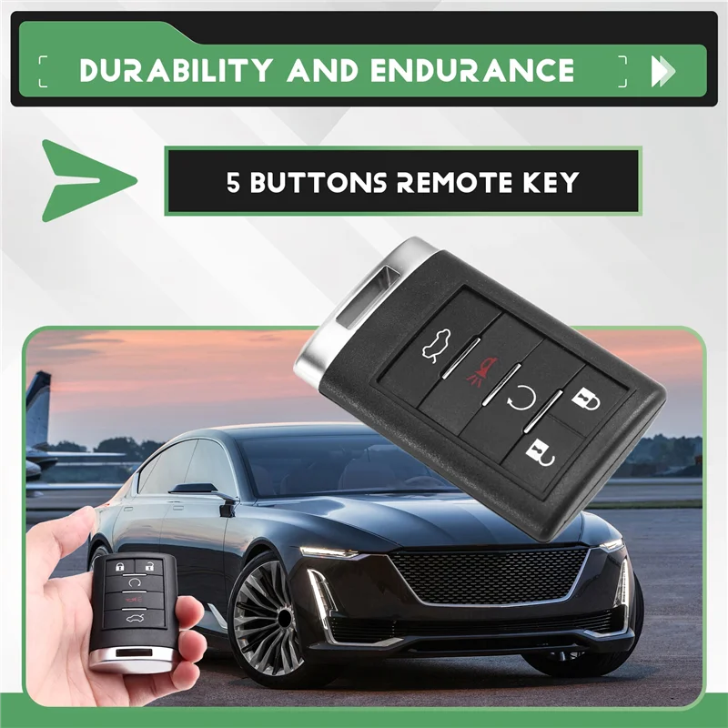 AB96-5-Tasten 315 MHz Auto-Fernbedienungsschlüssel mit OUC6000066-Chip für Cadillac-Kompatibilität