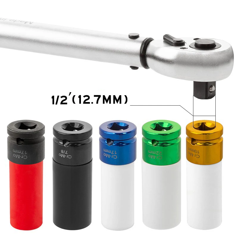 17mm 19mm 21mm 22mmTyre Anti-Theft Screw Sleeve Universal Wheel Lock Nut Removal Socket Wrench for Mercedes Benz S Series Tesla