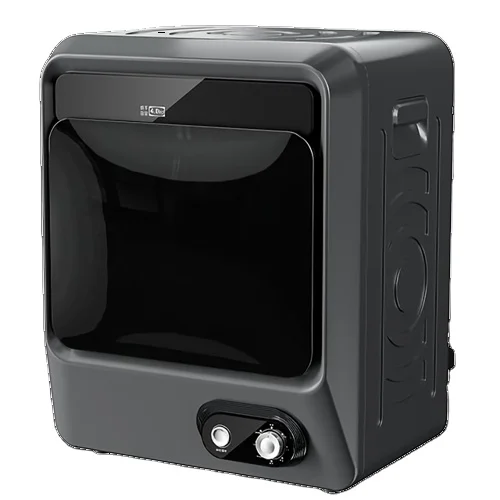 

Новая компактная сушилка для одежды с вентиляционными отверстиями на 3 кг серого цвета с механическим управлением черной дверью