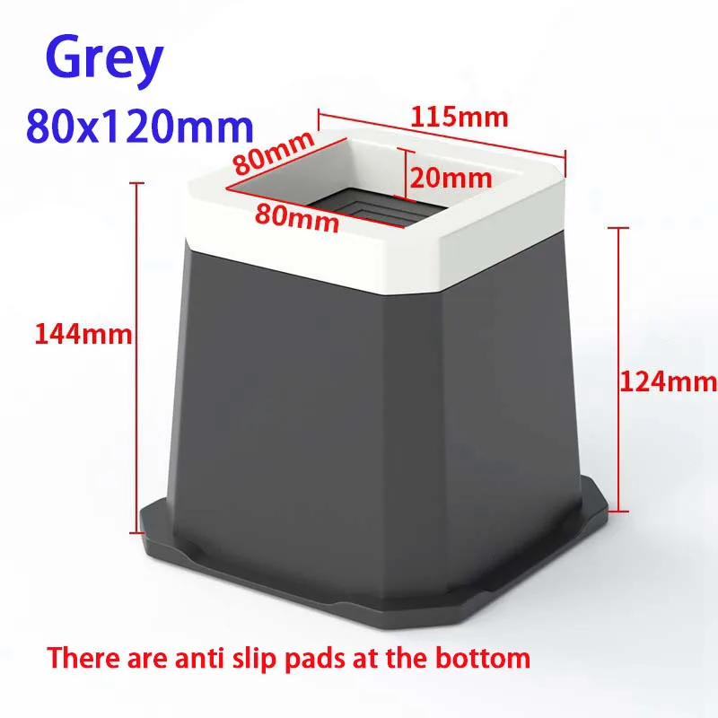 4Pcs Plastic Height Increasing Foot Pads Furniture Sofas Tables Height Enhancers Table Legs Square Pads Shock-Absorbing