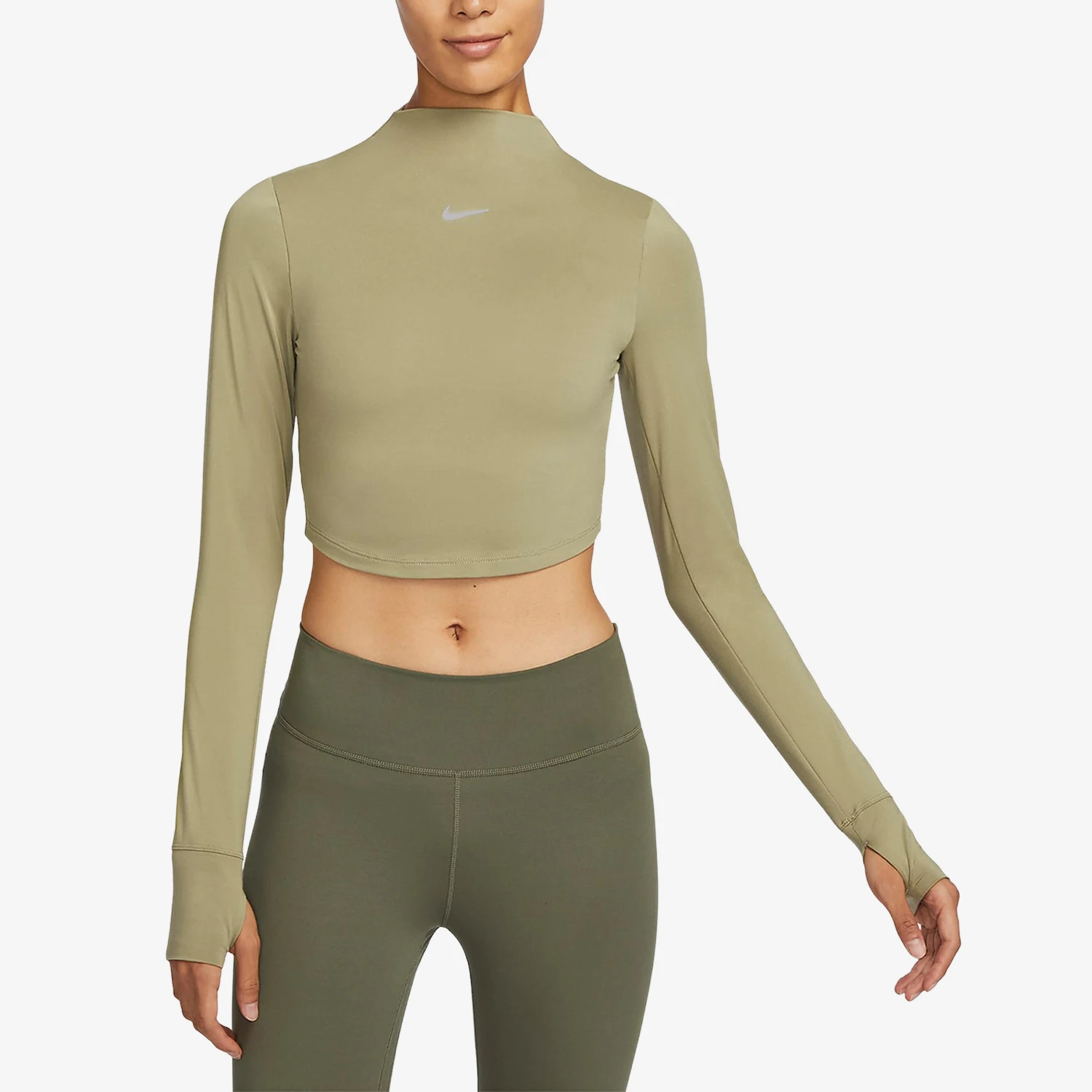 

Nike Genuine Women's Fitted Stand Collar Cropped Long Sleeve FB5277-276