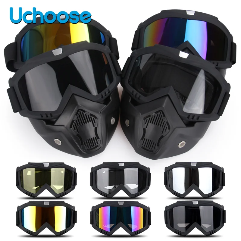 Occhiali da moto maschere ciclismo equitazione occhiali da sole Motocross occhiali da Snowboard maschera occhiali casco tattico antivento bello