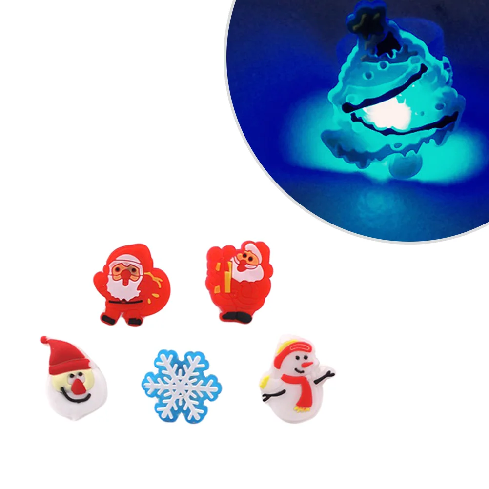 

10 Pcs Glowing Ring Kid's Gift Kids Toy Rings Christmas Party Favor Light Flashing Toys