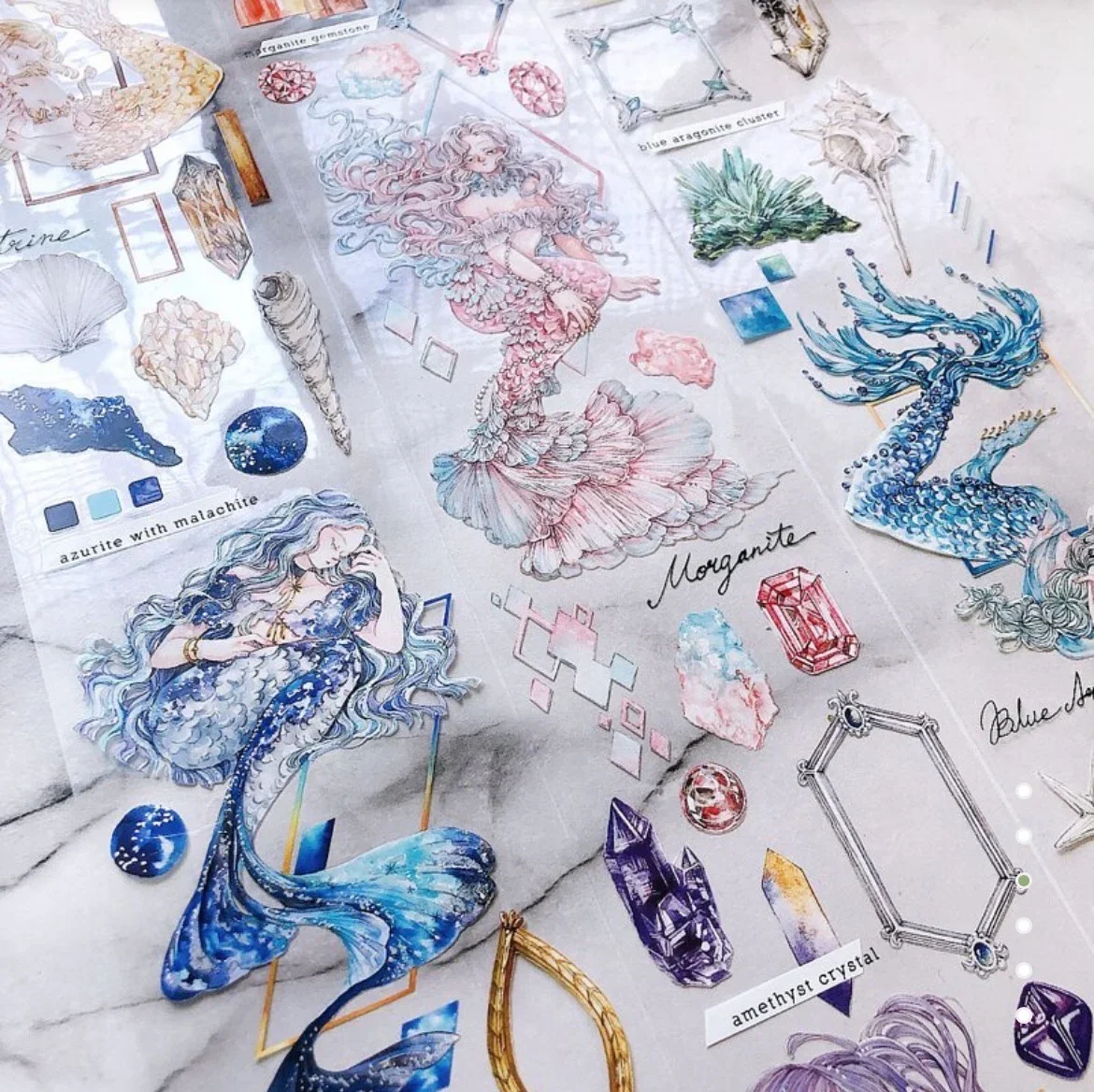 

1 Loop 186cm Peipei Mermaid Ocean Pet Tape Collage Journal