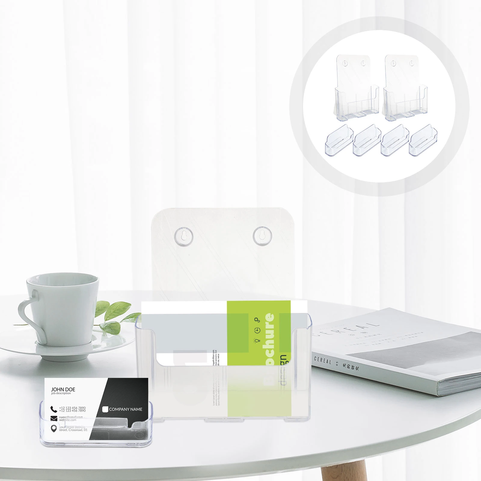 

Acrylic Desktop St Display Rack Book Shelf Brochure Holder File Storage Name Boxes Office ganizer
