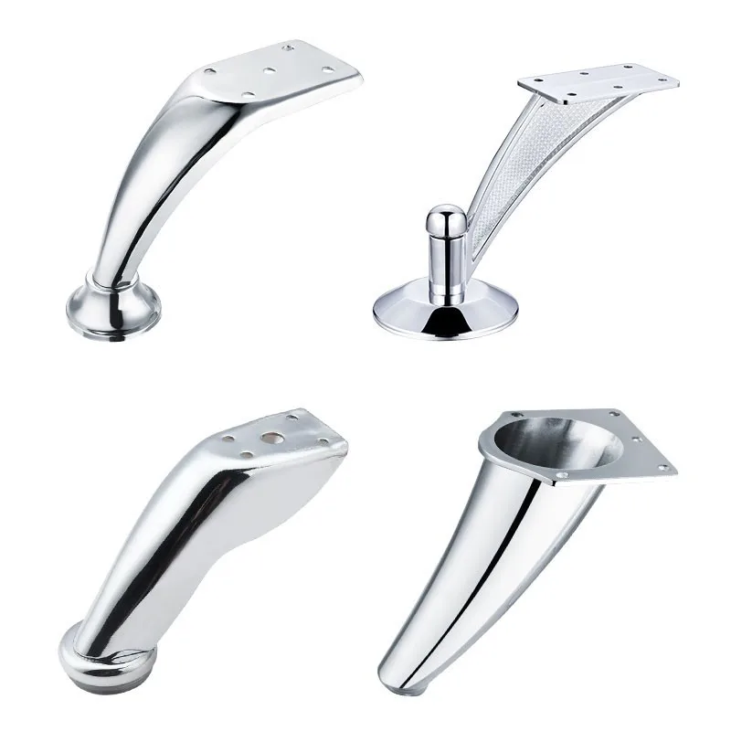 Pied de support de meubles en métal chromé, pieds en acier pour canapé, chaises, armoire, garde-robe, protecteur de pied de lit, sous-décor, quincaillerie, 5"