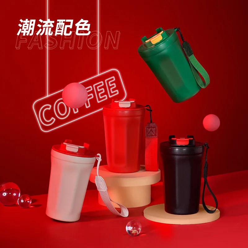 Thermos Coffee Cup Tea Mug Double Layer Stainless Steel Vacuum Insulated Metal Thermos Outdoor Sports Water Bottle