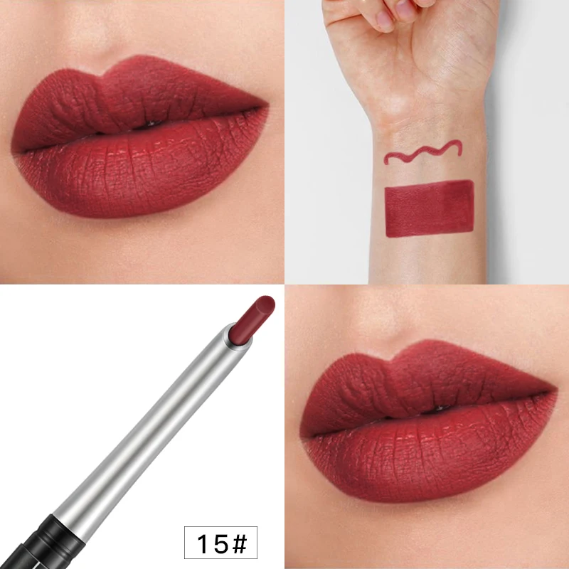 1 ~ 4 Stuks Lipliner Potlood Matte 2-In-1 Waterdichte Hoge Kleurweergave Lippen Make-Up Lipliner Rijke Kleur Hydraterende Lippenstift