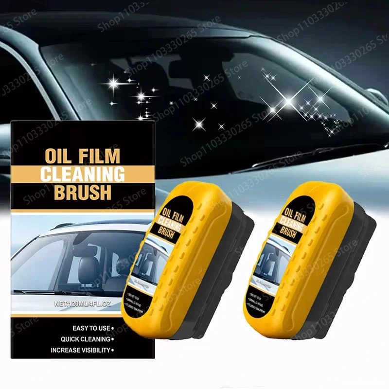 Car Glass Oil Film Remover Cleaning Brush Windshield Window Degreasing Stain Removal Sponge Clear Vision Auto Care Tool
