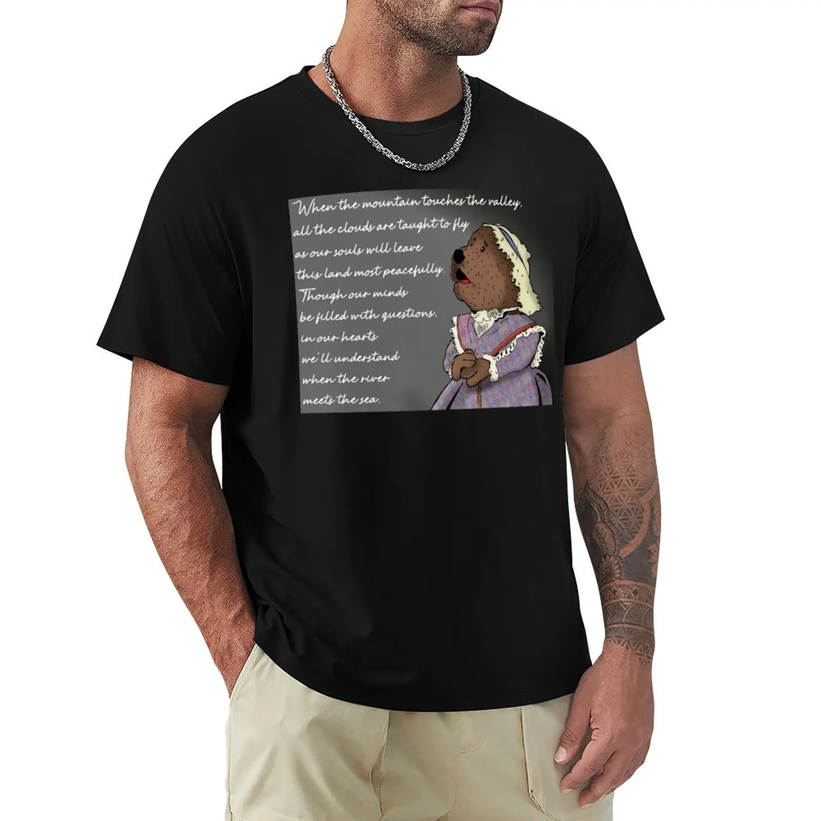 

Mama Otter: When The River Meets the Sea T-Shirt vintage aesthetic clothes Man t-shirt graphic shirts mens t shirt
