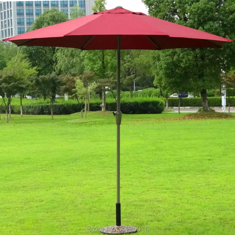 

2.7 meter round Patio umbrella for outdoor Sunshading steel frame folding umbrella garden parasol 4 colors cheap ( no base )