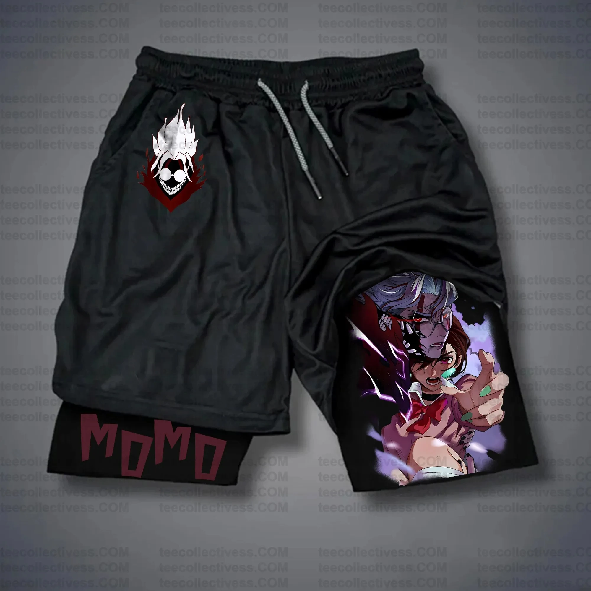 Streetwear-Shorts für Herren, Baumwolle, Freizeithose, 2025, Sommer-Grafikhose, schwarze Basis, weißer Totenkopf, Kill-Text, rosa Airb, Gothic-Schriftart