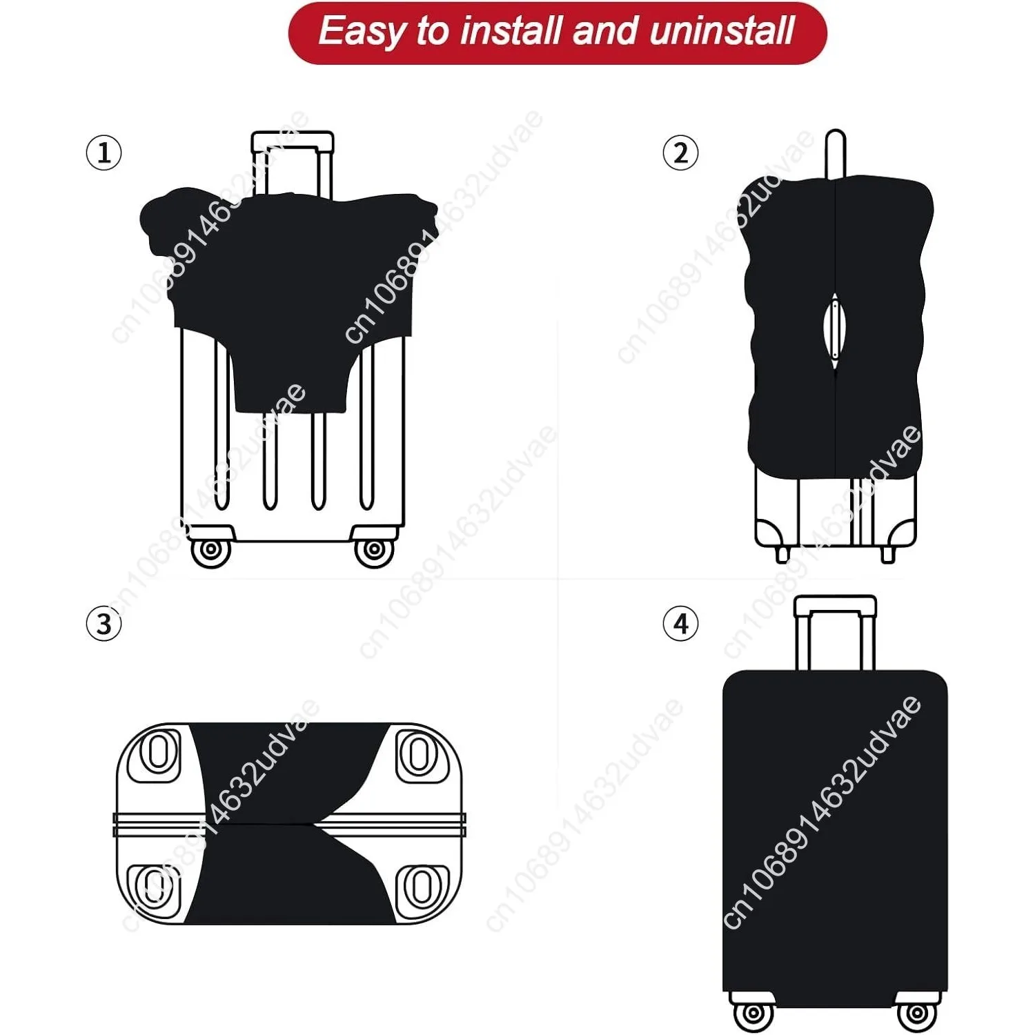 ليلة مرصعة بالنجوم بواسطة فان جوخ غطاء الأمتعة الملون حامي المضادة للخدش غطاء حقيبة للسفر يحمي الأوساخ والارتداء #5