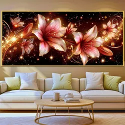 Art Nouveau Diamond Paint DIY Shiny Big Flowers Diamond Mosaic Kit 5D Square Round Rhinestone Cross Stitch Home Decor Gife