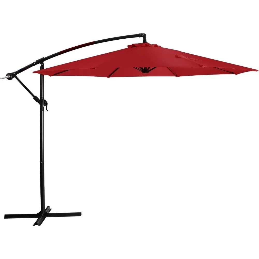 Patio Umbrella 10ft Cantilever Offset Outdoor Umbrellas Hanging Outdoor Patio Clearance with Crank & Cross Base