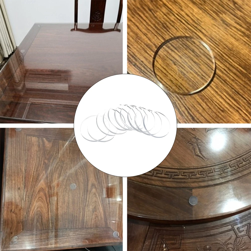 

30 Pcs Slip Spacers Clear Glass Suction Cup Glass Table Rubber Spacer Gasket 25mmx3mm Round Bumper Furniture Leg Pad