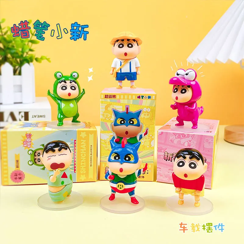 Kawaii Crayon Shin-chan Auto Decoratieve Anime Cartoon Leuke Schoonheid Kleine Ornament Thuis Desktop Schommelstoel Speelgoed Figuur Pop Geschenken