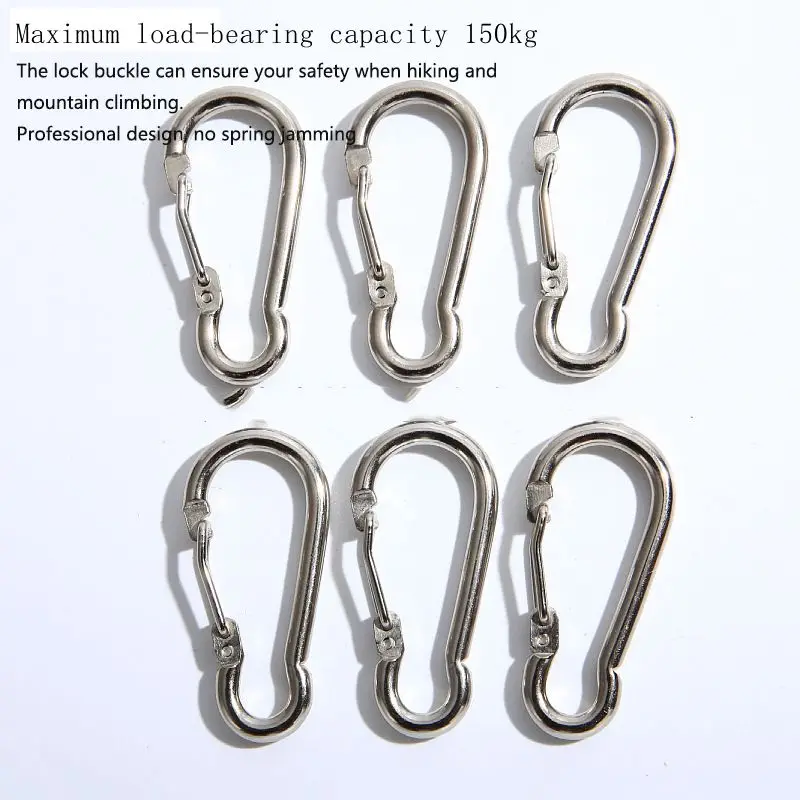 5Pcs Aluminum Carabiner Key Chain Clip Outdoor Mountain Climbing Safety Buckle Insurance Buckle Camping Spring Buckle Snap Hook